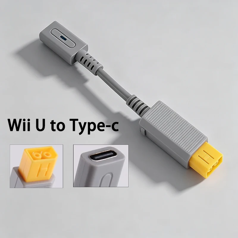 Фото Кабель-переходник Type-C (женский) на Wii/Wii U (мужской) для подключения питания, 2-контактный, 180 градусов №3