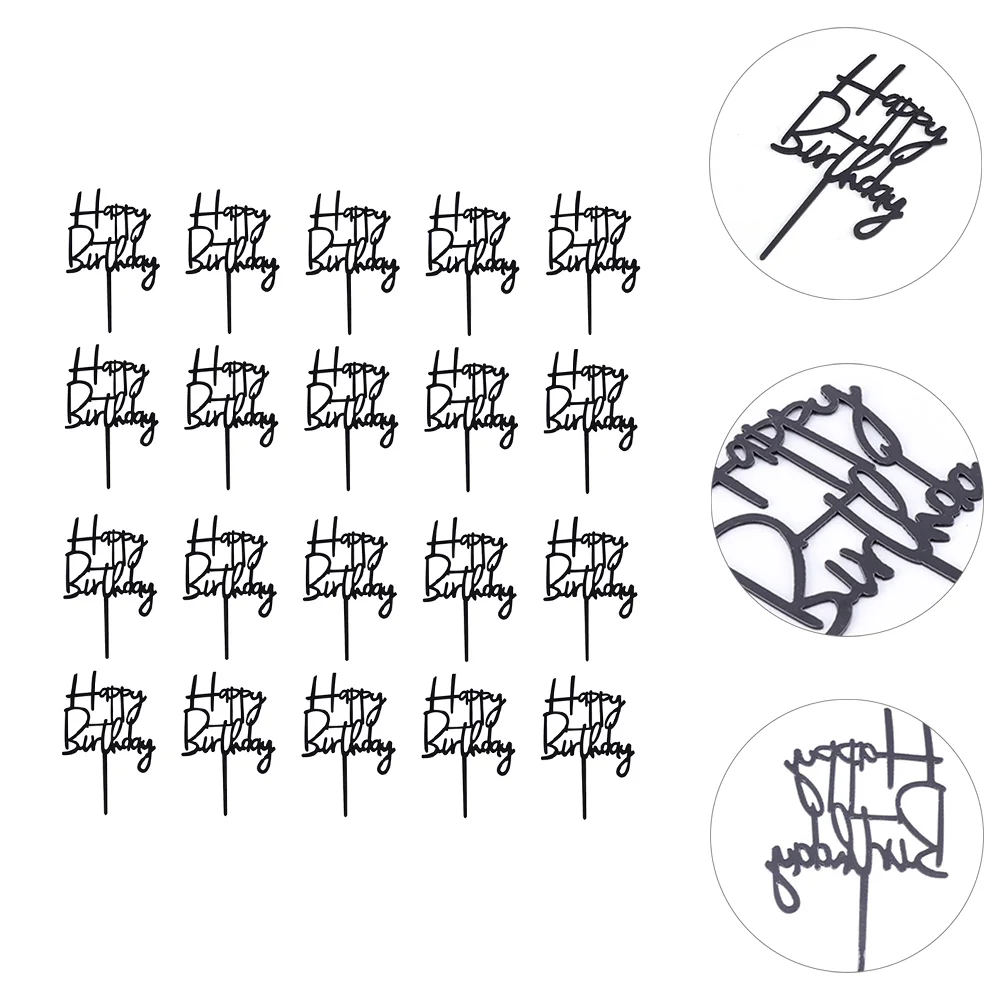 

20 Pcs Birthday Cake Insert Cupcake Decorating DIY Cake Decoration Decorate Cake Inserts Topper Acrylic Mom Cupcake Picks Mother