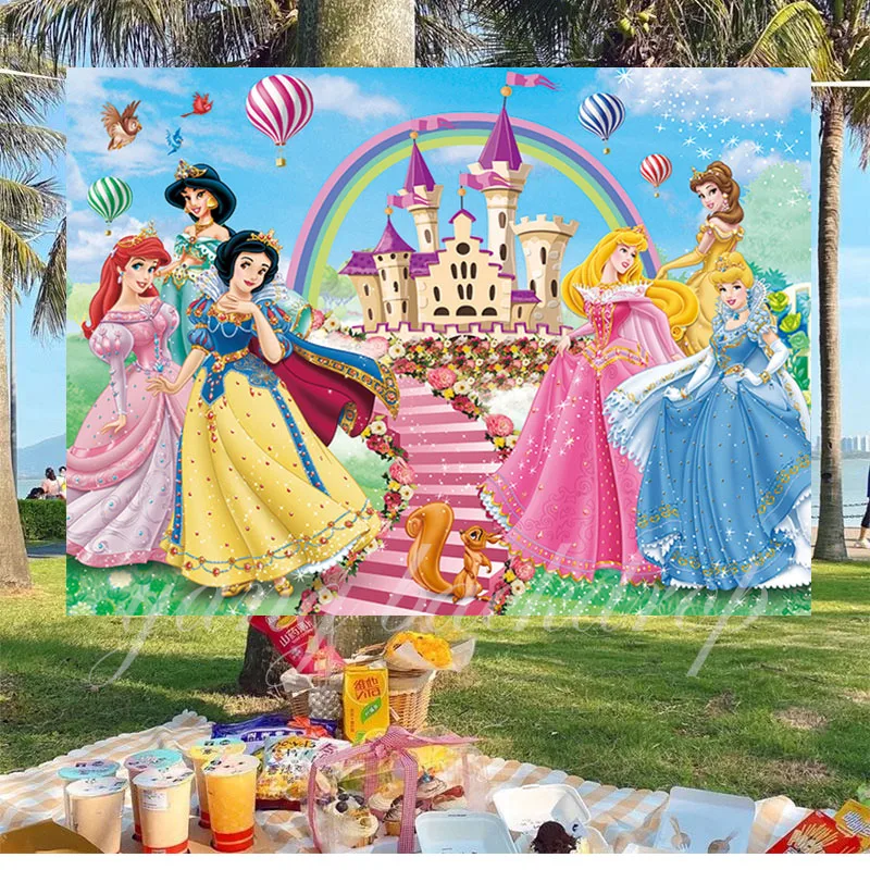

Customized Princess Photo Backdrop Castle Sofia Girls Birthday Party Supplies Photography Background Decoration Banner