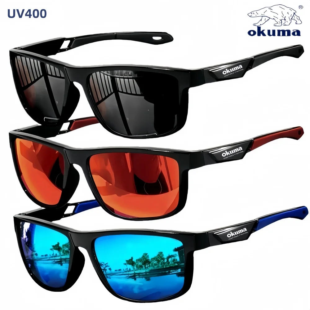Фото Модные поляризационные очки Okum с защитой от ультрафиолета UV400, антибликовые, от сильного света, подходят для езды на велосипеде, вождения автомобиля, рыбалки и т.д. №2