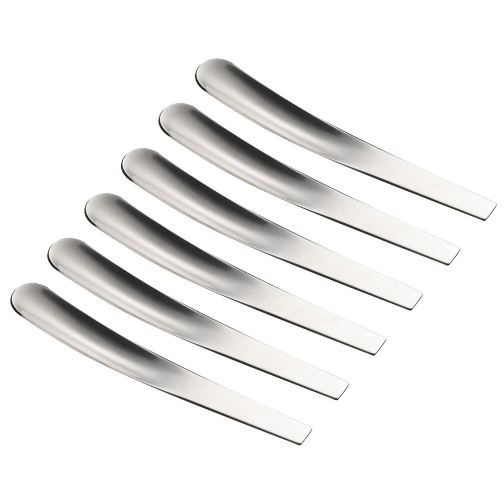 

6 Pcs Silverware Spoons Fruit Dessert Spoon Wedding Cocktail Mixing Spoon Metal Egg Spoon Dining Spoon Yogurt Spoon