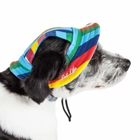 pet life colorfur uv protectant adjustable fashion canopy brimmed dog hat cap
