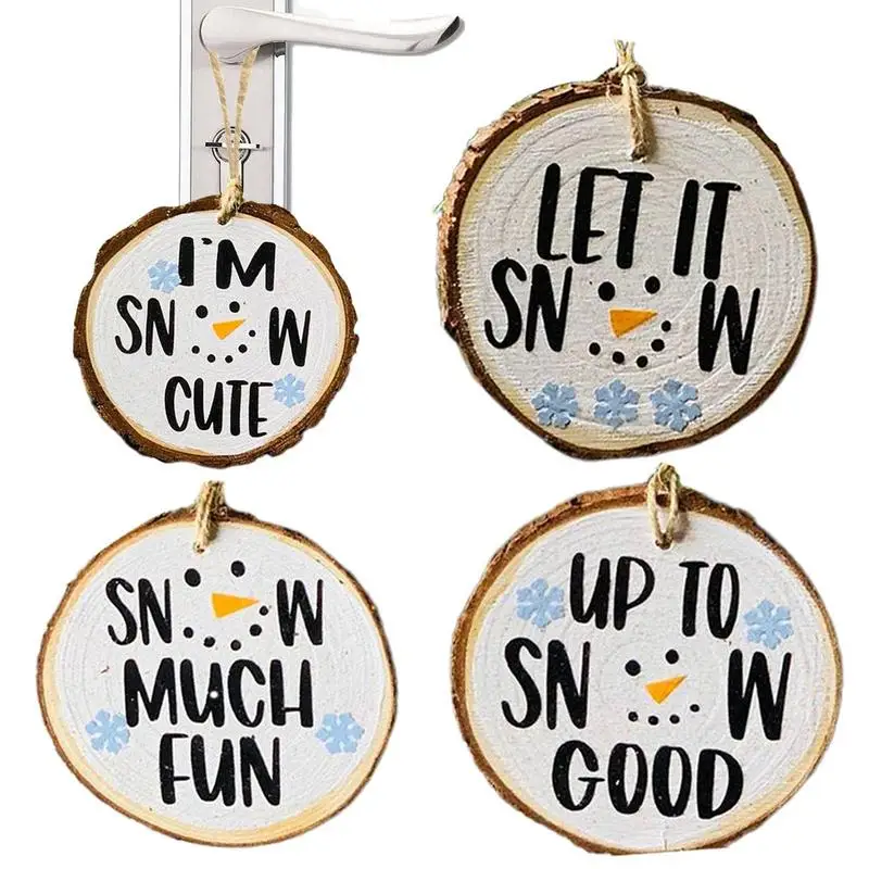 

Рождественские деревянные украшения для снеговиков, подвеска для украшения рождественской елки, Круглый снеговик, украшение, рождественск...
