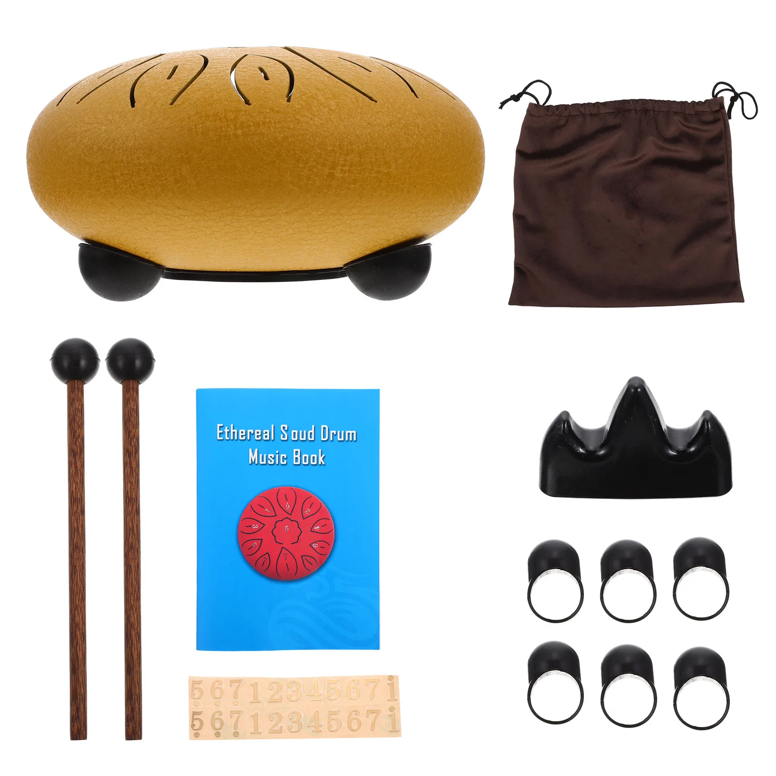 

Drum Tongue Etherealportable Lotus Percussioninstrument Therapists Meditation Mallet Beginer Flower Stick Kit Steel Keylover