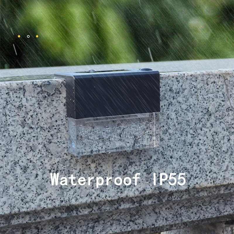 

Garden Terrace Guardrail Solar IP55 Waterproof Passage Stair Lamp LED Courtyard Light Step Light 2Pcs Garden Decor Light Outdoor