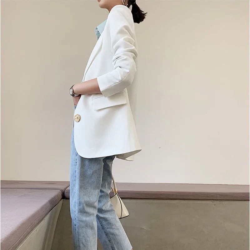 Пиджак Женский Повседневный на пуговицах модный профессиональный свободный