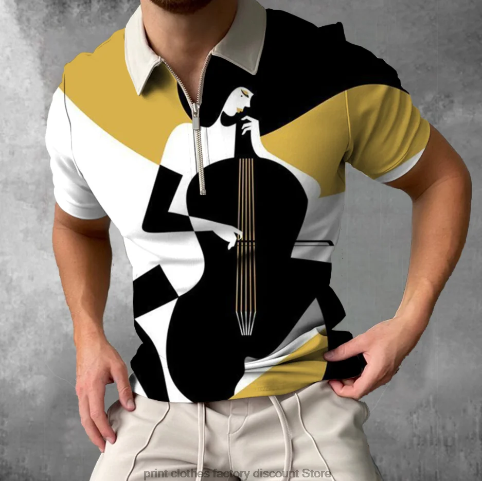 

2022 Summer Clothes For Men Sleeve Blouse Plus Lapel Zipper Tops Harajuku Tee Shirt Brand Clothing Men's Shirts