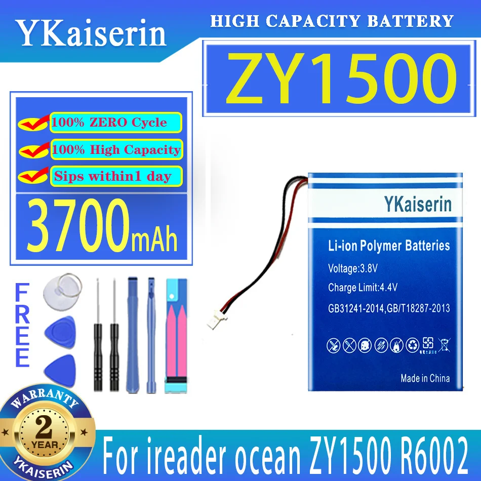 

YKaiserin 3700mAh Replacement Battery For ireader ocean ZY1500 R6002 R6003 R6006 Mobile Phone Batteries