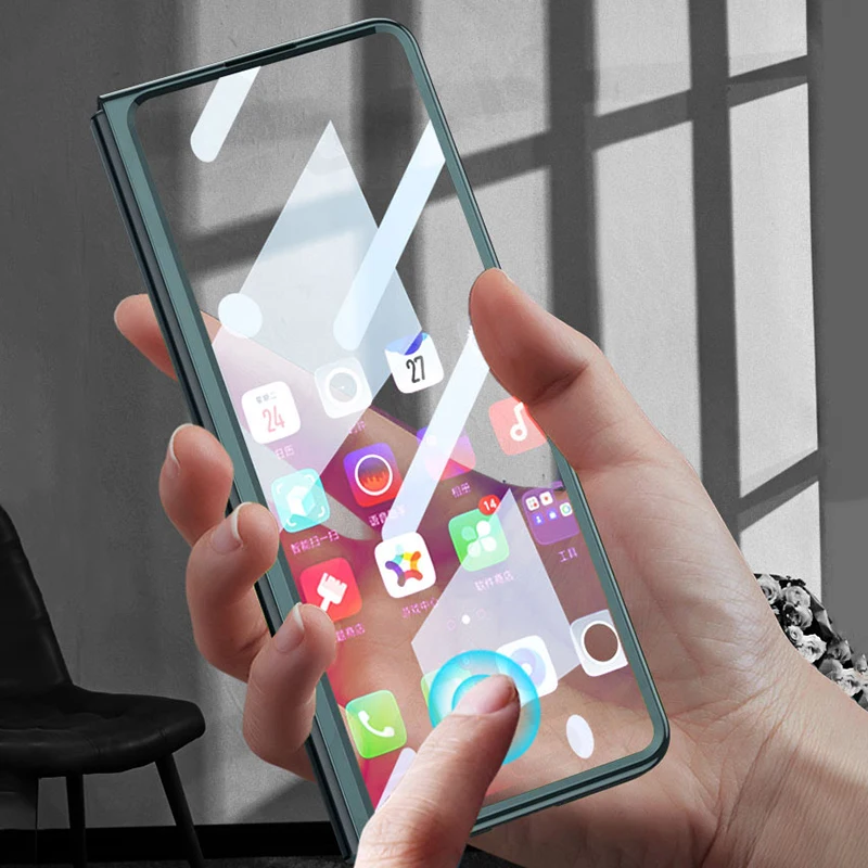 Suitable for Samsung Galaxy Z Fold3 fully transparent electroplating shell film, fully wrapped folding screen protective cover