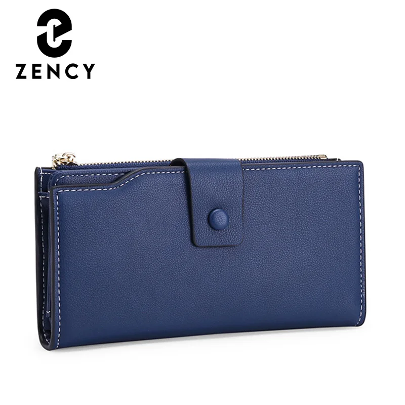 

Zency New Genuine Leather Women's Wallet Zipper Multifuntion Fold Purse Female Small High Quality Clutch Fashion Wallet Card Bag