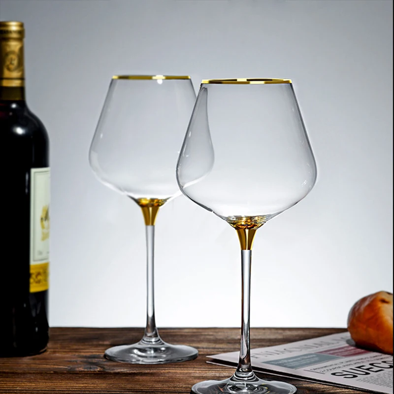 

2Pcs Phnom Penh Goblet Wine Glass Handmade Crystal Burgundy Bordeaux Glass Cup Wedding Bar Party Birthday Gift Tasting Cup Gifts