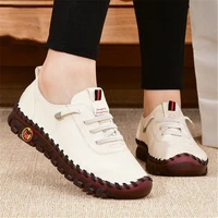 2022 new spring casual women shoes platform loafers 2022 lace up leather flats slip on mom shoe mujer zapatos chaussure femme