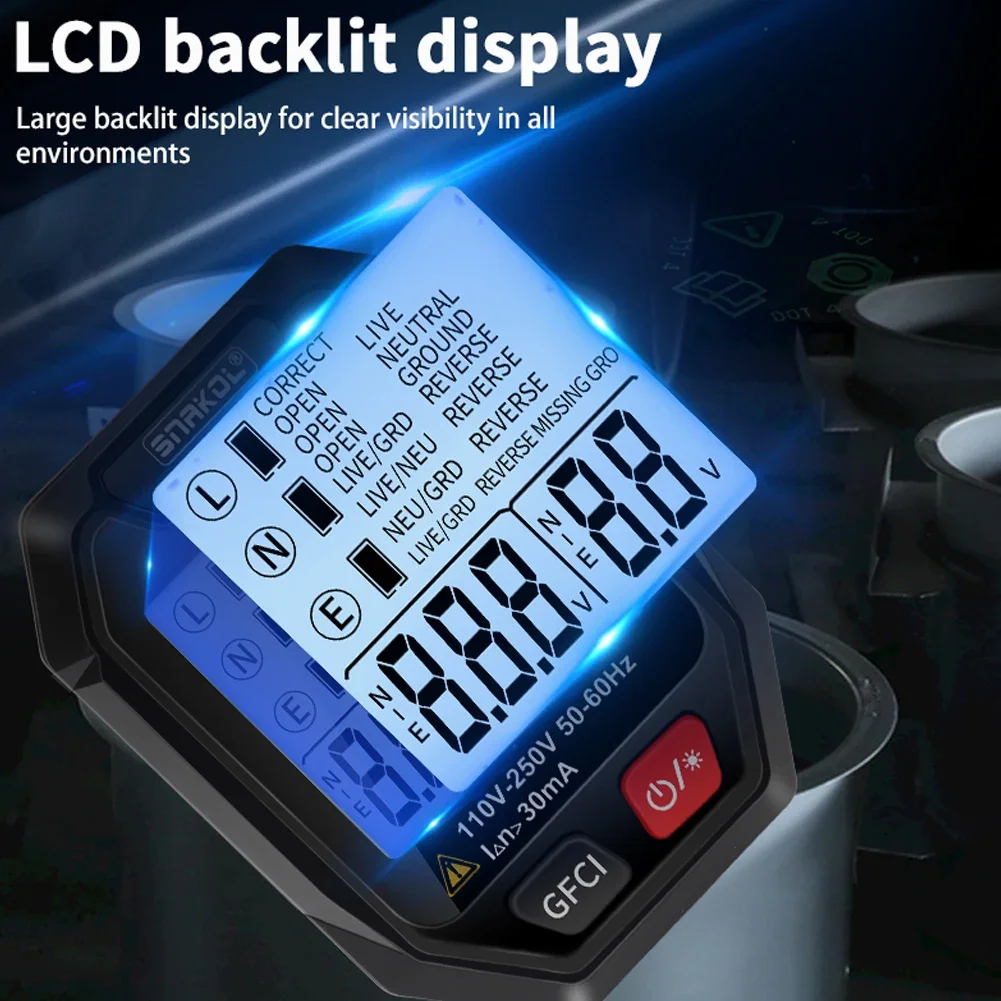 Интеллектуальный тестер розеток ручной напряжения инструмент обнаружения