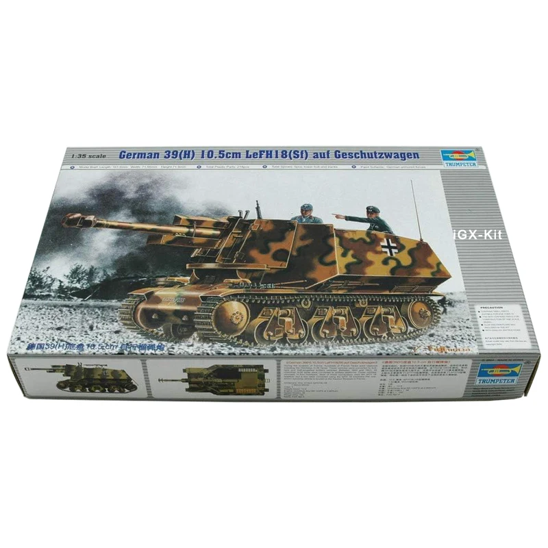 

Немецкий резервуар Trumpeter 00353, 1/35, 39H, 105 мм, пистолет leFH18 SF, детская Военная игрушка, подарок, пластиковая сборка, набор для моделирования