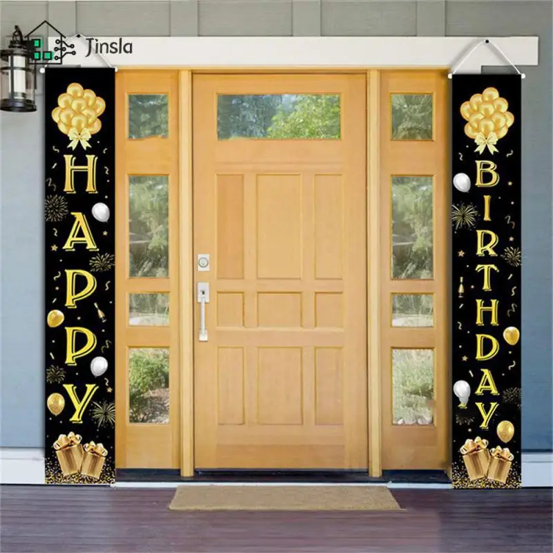 

Фон для дня рождения из Оксфорда/полиэстера, высококачественные украшения для дня рождения, черный, золотой цвет, фотообои