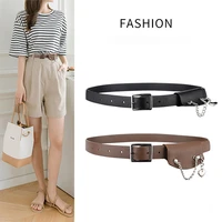 mini waist bag women fashion love chain belt simple and elegant pu leather belt decorative trousers jeans versatile waistband
