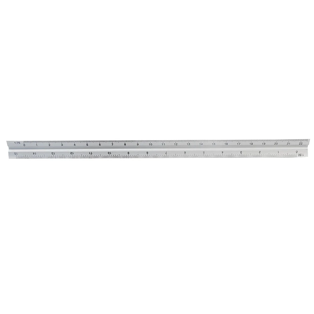 

30cm Architect Ruler Clear Scale Technical Silver Accurate Triangle Aluminum Alloy Engineer