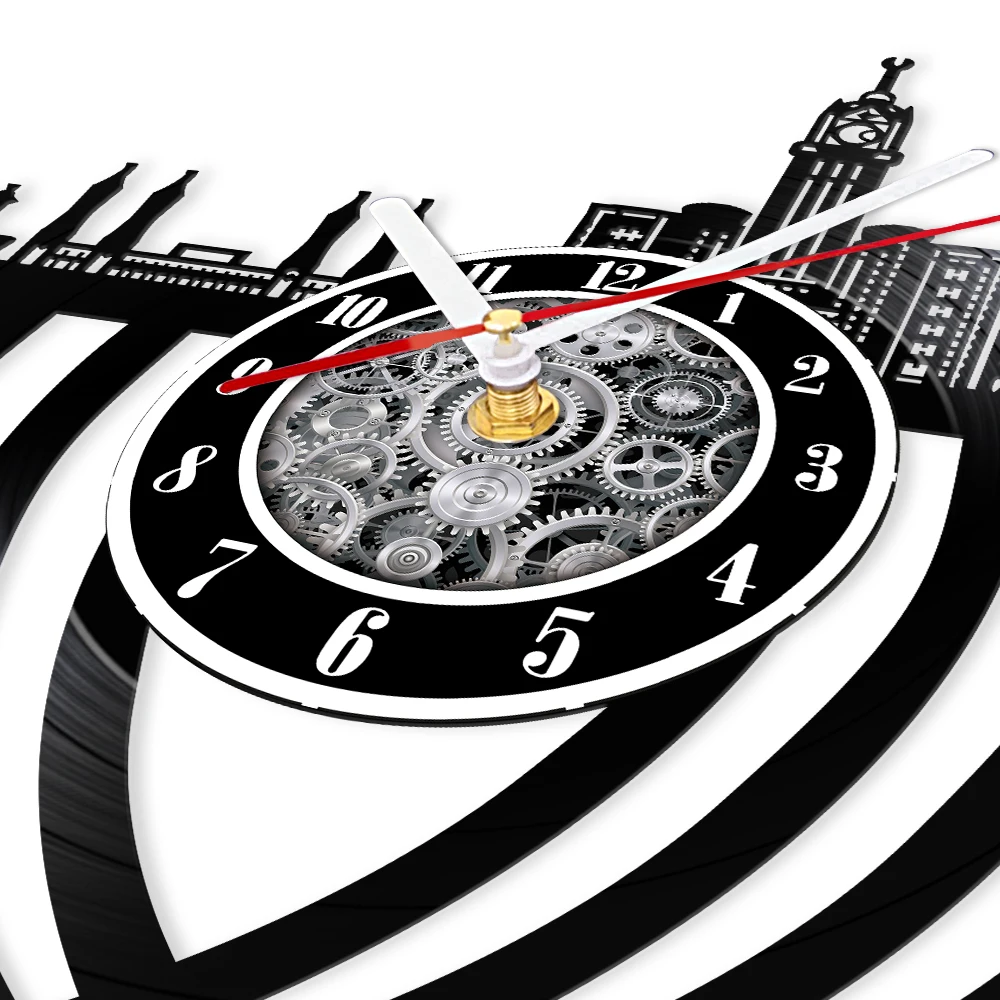 Музыкальный альбом в стиле ретро мечети настенные часы с виниловой пластиной