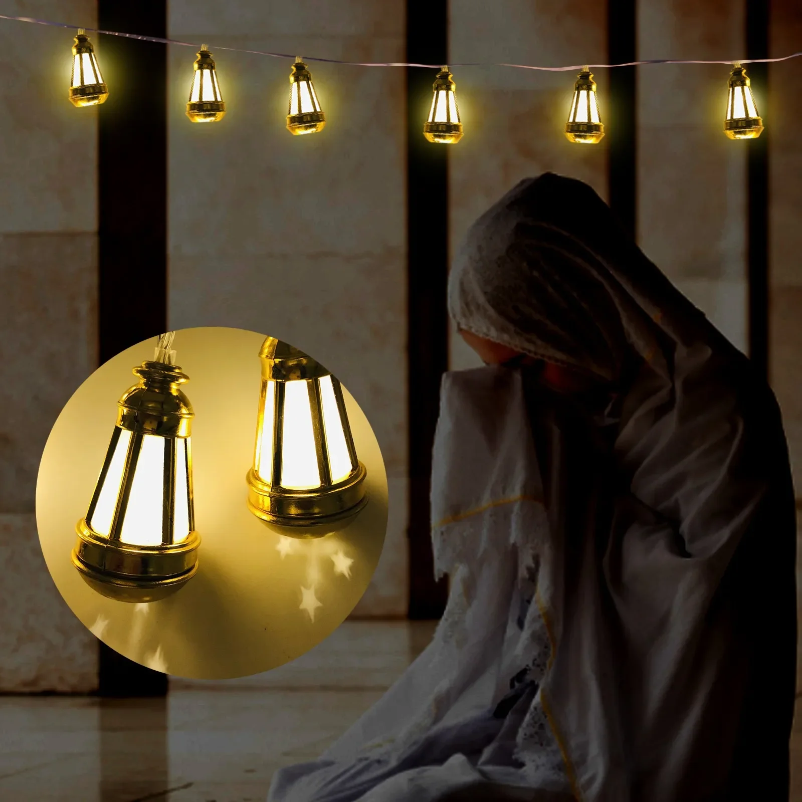 Рамадан светодиодные гирлянды украшения дома ИД Мубарак подарок ремесленные