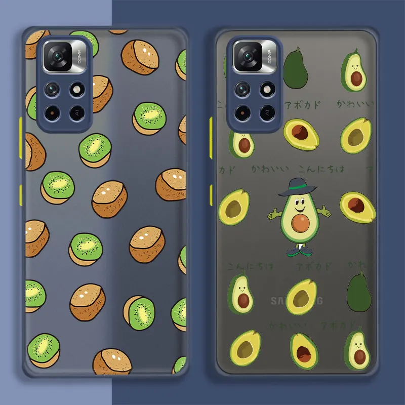 

Case for Xiaomi Redmi Note 8 9 10 11 9a 11s Pro 9T 5Prime 7 9S 4G 5 Hard Back Avocado Kiwi Fruit Summer Cell Casing Official