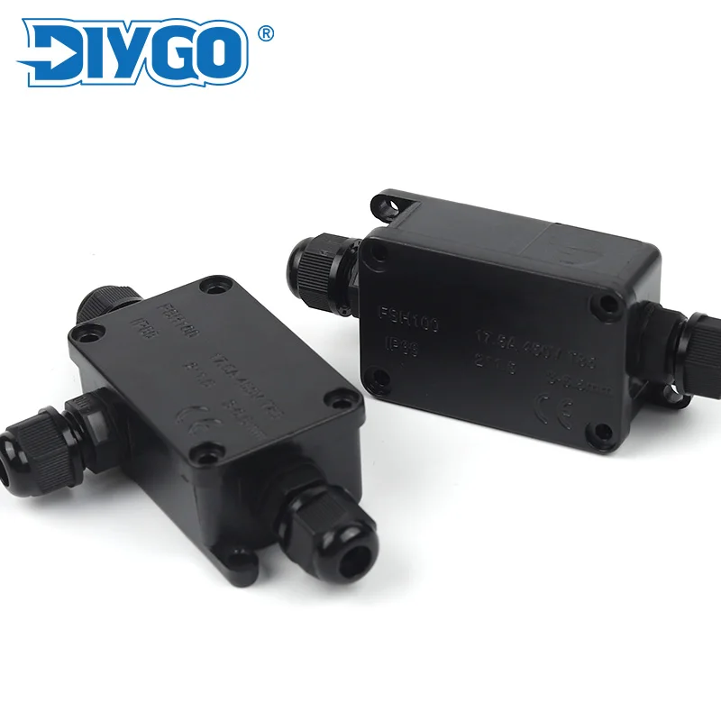 Водонепроницаемая распределительная коробка IP66, 2-ходовая, 3-ходовая, 3 мм-6,5 мм, соединитель кабеля, герметичная, замедлительная электрическая фотоэлектрическая Водонепроницаемая коробка «сделай сам» GO