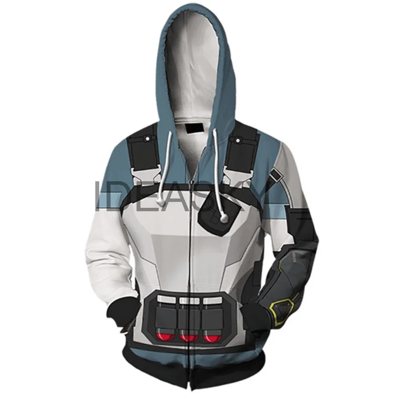 Мужской пуловер с капюшоном и 3D-принтом на молнии | Тематическая одежда униформа