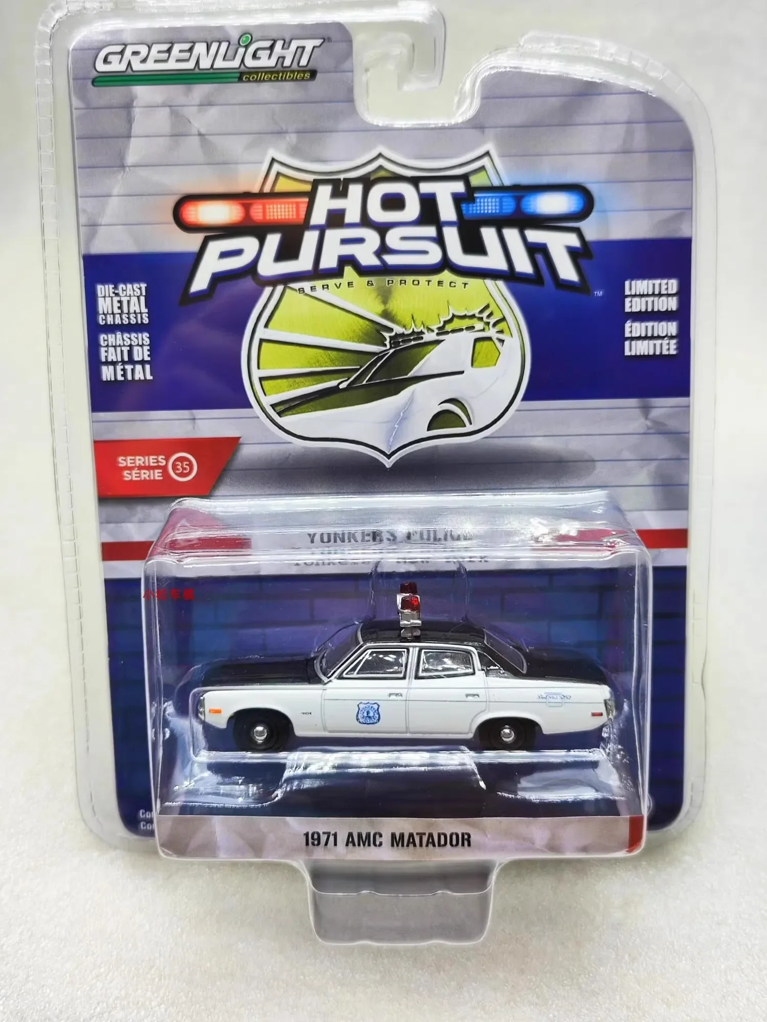 1:64 1971 AMC Matador Yankees Нью-Йорк полицейский автомобиль литый под давлением