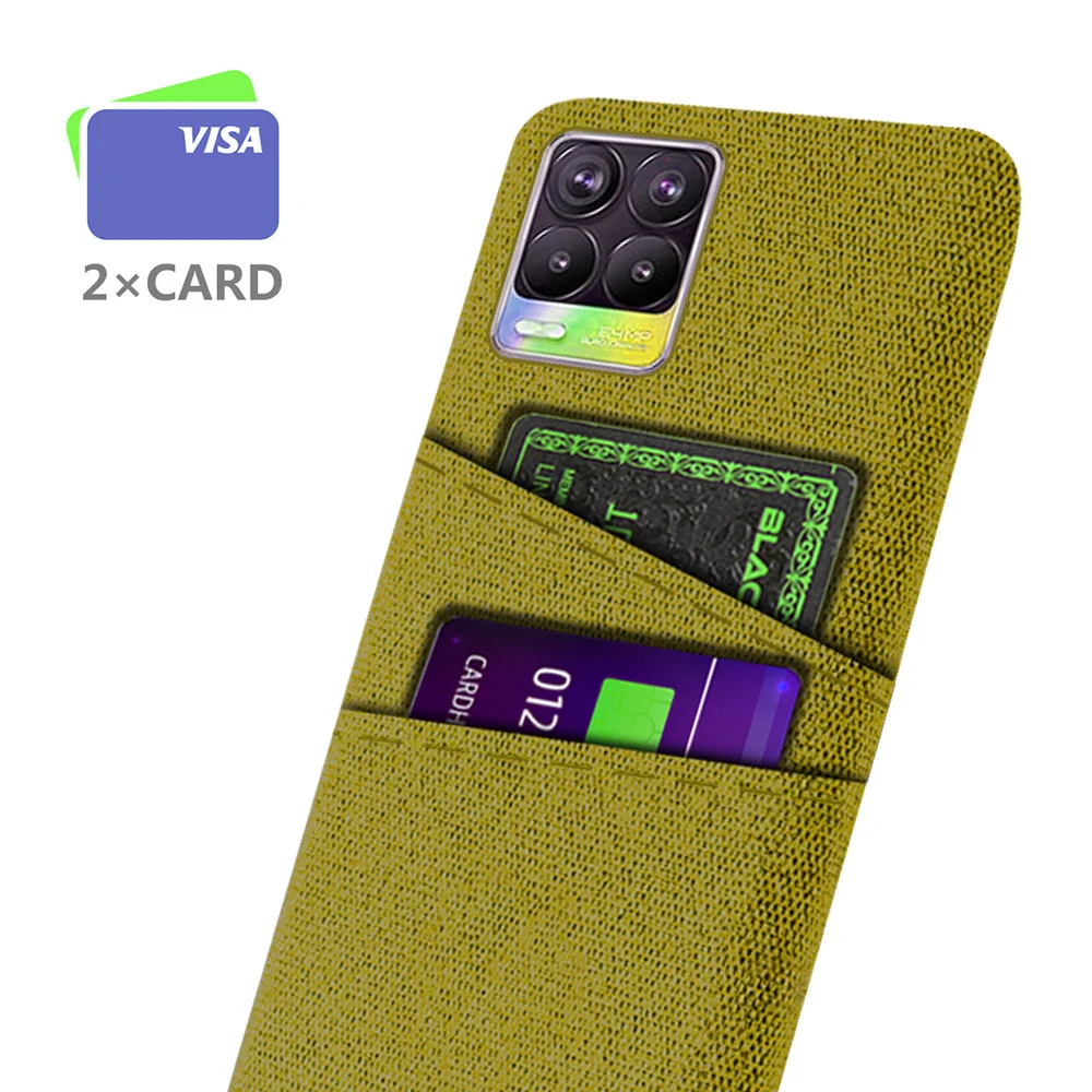 

Case For Realme 8 RMX3085 Cover Dual Card Fabric Cloth Luxury Business Funda For OPPO Realme 8 6.4" Realme8 Coque Etui Bag Capa
