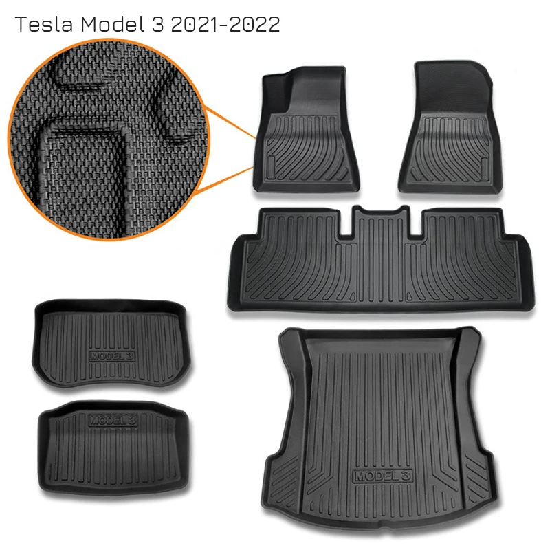 

Коврики для багажника Tesla Model 3, 2021, 2022, водонепроницаемые
