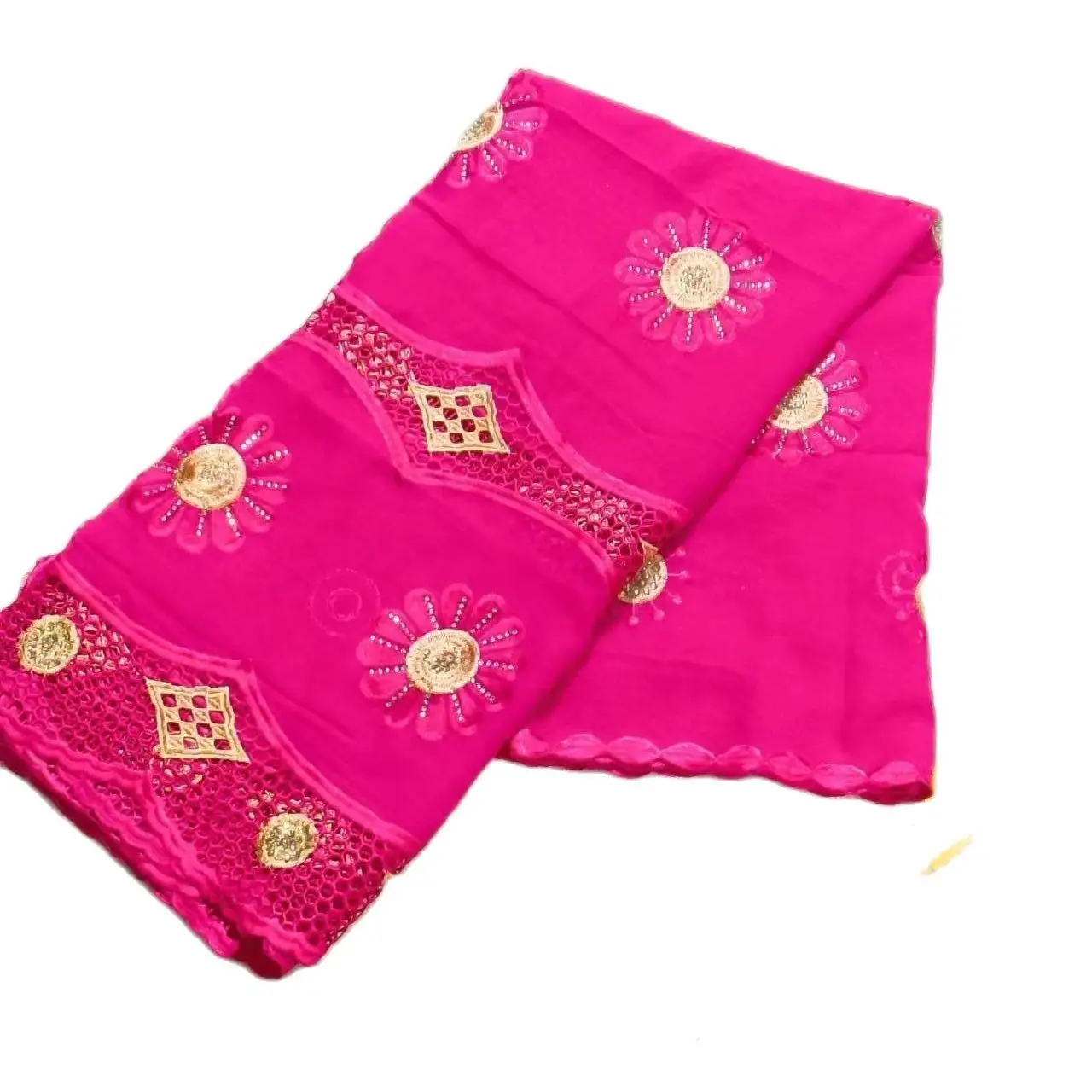 african muslim women scarf Luxury Scarf High Quality 100% Cotton Dubai African Women shawls  Embroidery Chemical Lace Scarf