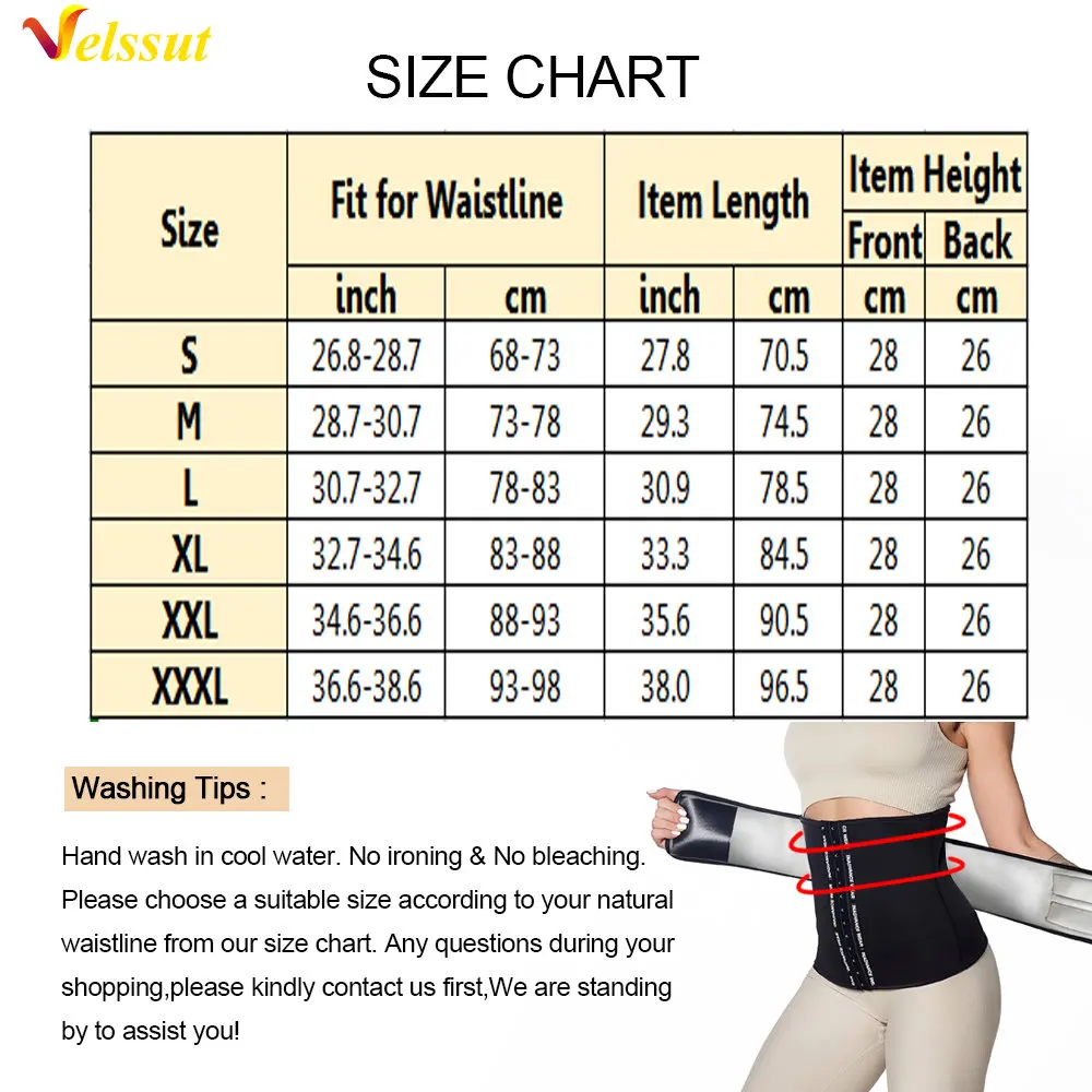 Velssut Sauna Waist Trainer for Women Weight Loss Belly Belt Hot Sweat Girdle Tummy Control Band Body Shaper Fat Burning Workout