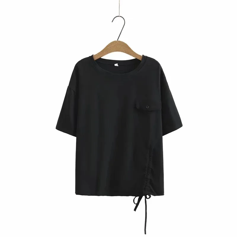 

Женская футболка с круглым вырезом, однотонная Повседневная футболка с коротким рукавом, Новинка лета 2022