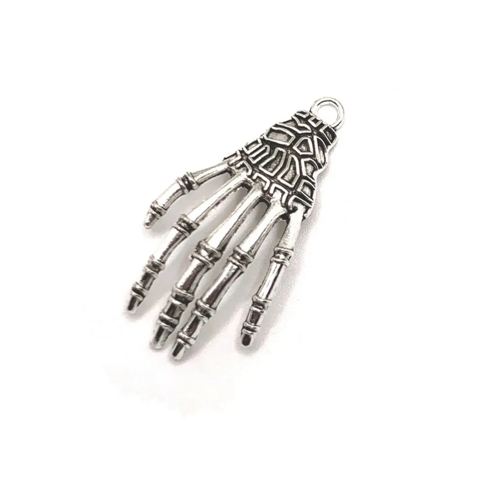 10 шт., серебряные подвески-скелеты для Хэллоуина