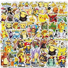 10/30/60/120pcs Anime Pokemon Stickers for Kids Decals Toy DIY Skateboard Laptop Motorcycle Cute Cartoon Decoration Sticker Pack