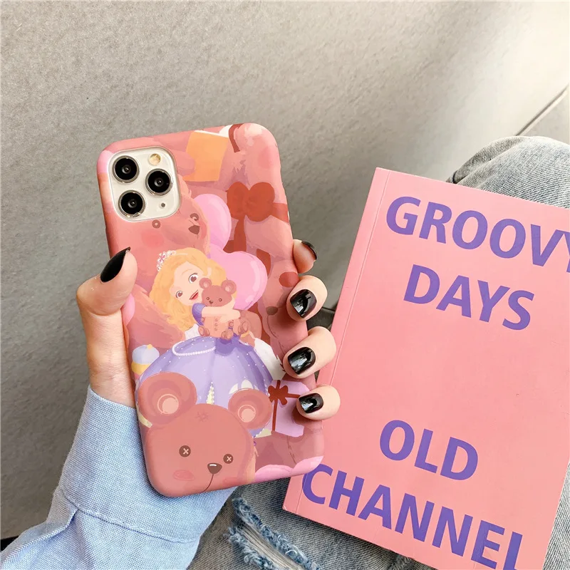 

Graffiti Princess bear Phone Case for IPhone 6 8 7 Plus X XS 11 Pro Max XR Huawei P20 P30 Mate 20 30 Nova 3 4 5Phone Cover Cases