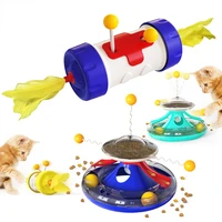 cat playing toys with planet swivel style whirlig catnip ball small bell turntable rotating interactive cat spinning toy