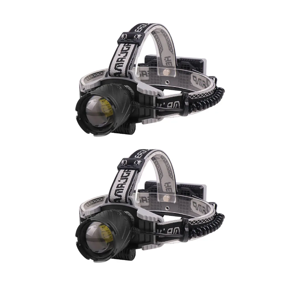 

Aluminium Alloy Headlight USB Charging Hard Light Battery Powered Press Button 4 Gear Adjustable Headlamp No Battery