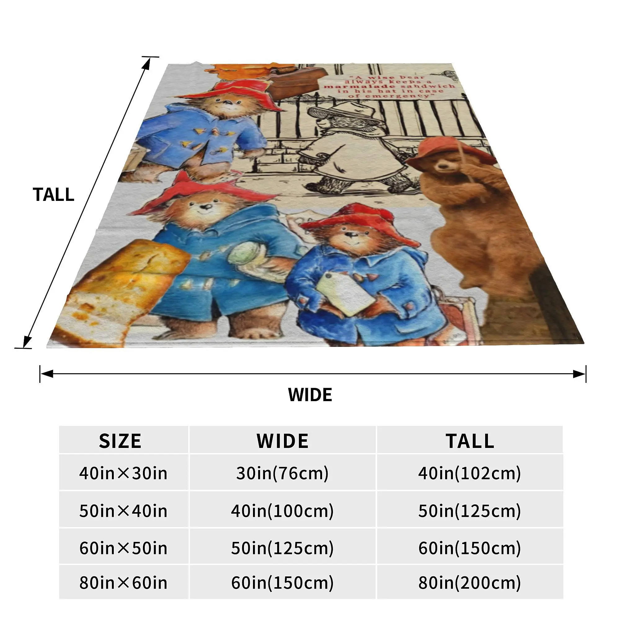 Одеяла с бурим медведем Великобритании Пиддингтона фланелевые милые мультяшные