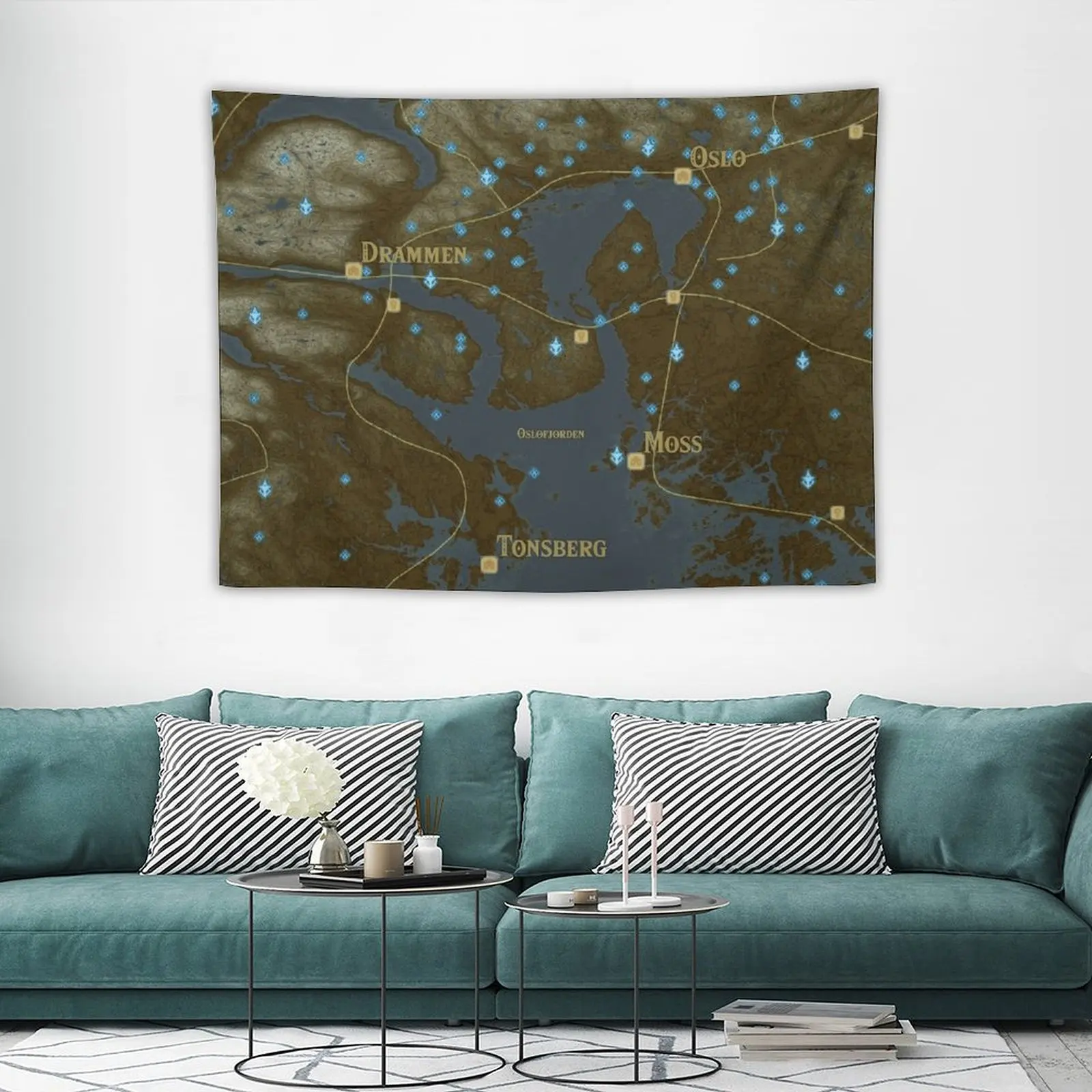 Карта Ослофьорда гобелен