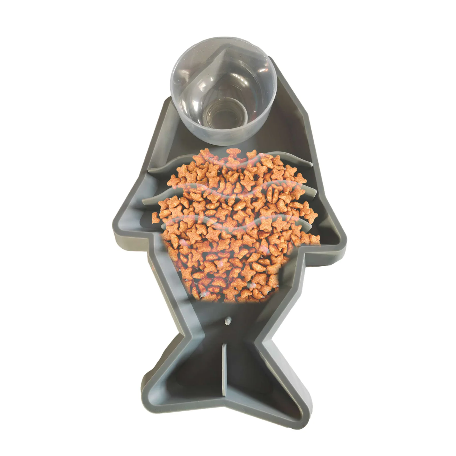 

Cat Slow Feeders Fun Fish-Shaped Anti-Gulping Portable Food Feeding Dishes Puzzle Bowls With Water Feeder For Multiple Wet Dry