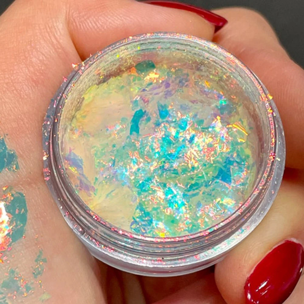 

Ультратонкие фонарики Aurora с фрагментами, украшение для ногтей, 4 цвета, меняющие цвет, голографические опалы, огненные наклейки для ногтей, а...