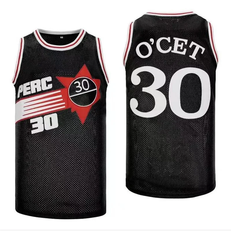 

BG basketball jersey O,CET #30 Jerseys Embroidery sewing Outdoor sportswear Hip-hop summer Black white baby blue 2021