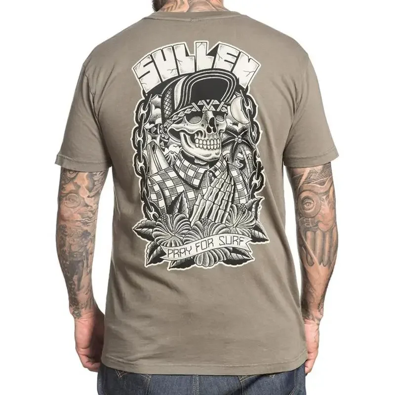Фото Футболка SULLEN CLOTHING Pray for Surf Choloha Capsule, оливковая, размер S, НОВАЯ №1
