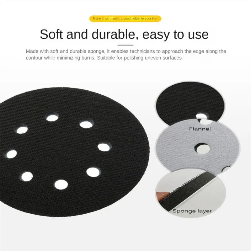 

5/6-inch Perforated Cushion Tray Pad 125mm Polishing Disc Protection Pad Pneumatic Grinding Pad Sandpaper Pad Woodworking Tool