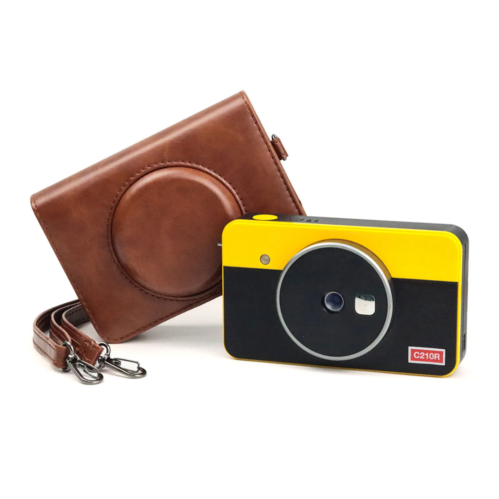 

Новинка чехол для камеры C210R для Kodak Mini Shot 2 Аксессуары для мгновенных фотоаппаратов и фотопринтеров в стиле ретро, кожаная сумка с ремешком н...