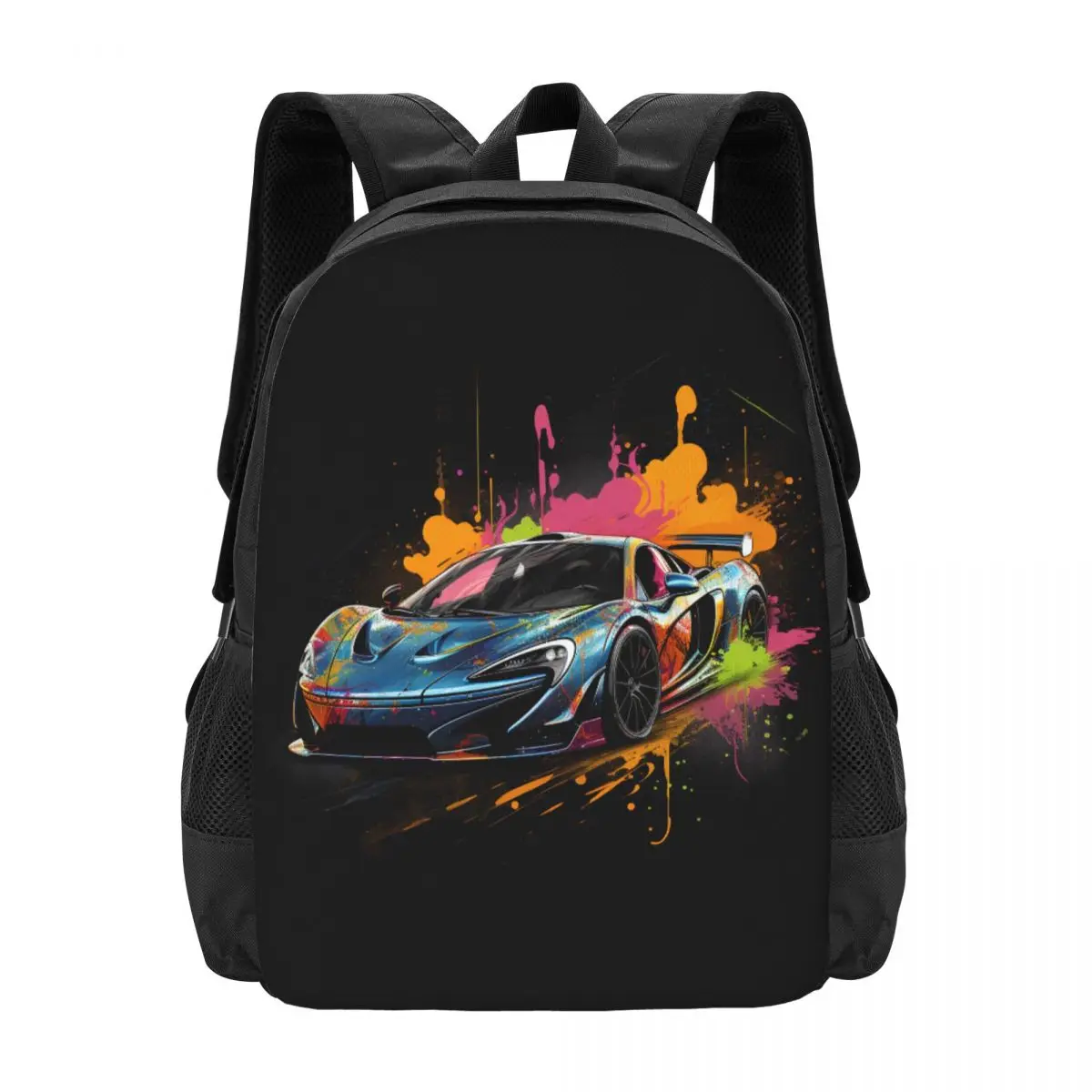 

Fantastic Sports Car Backpack Psychadelic Grafitti Teen Polyester Travel Backpacks Lightweight Casual High School Bags Rucksack