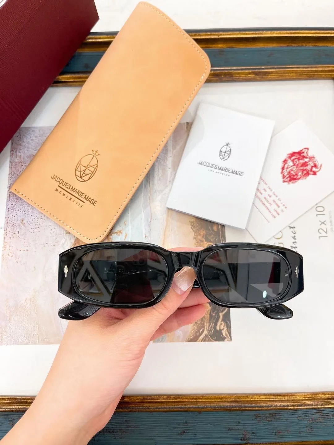 JACQUES MARIE MAGE Thick Acetate Women Men UV400 Protection Vintage Retro Classcial Sunglasses with Case Oculos HULYA