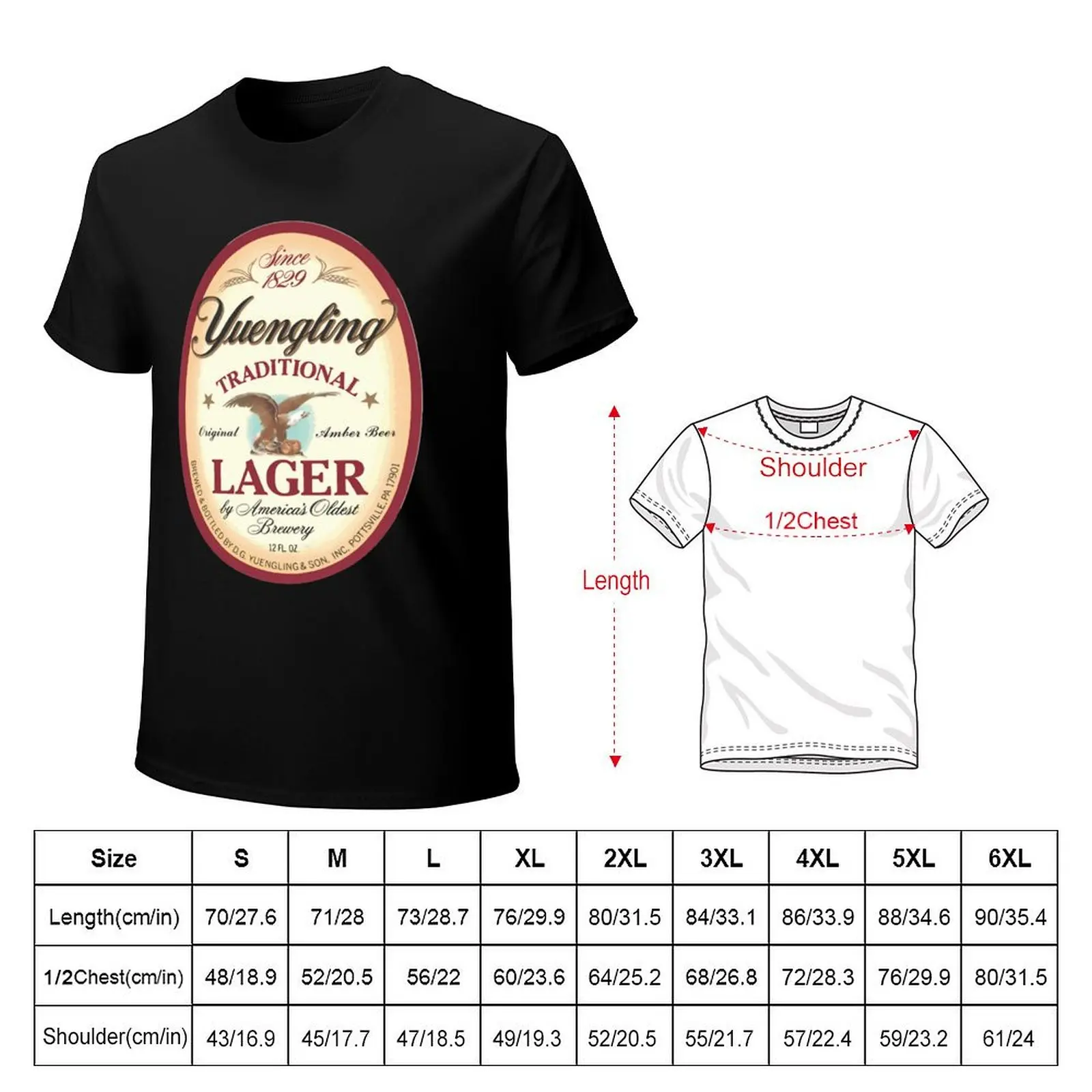 Фото Официальная продукция: футболка Yuengling Lager, простая, модная, повседневная футболка. №2