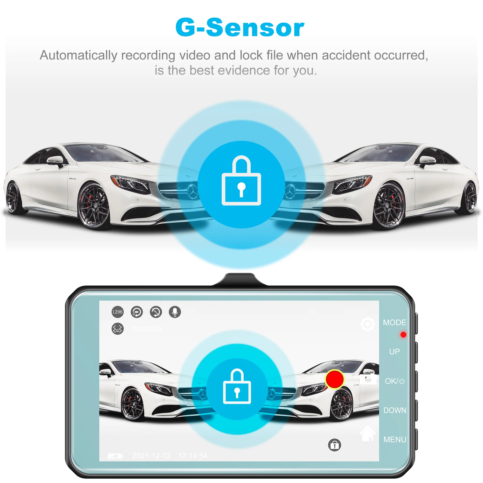 Автомобильный видеорегистратор с сенсорным экраном 24H HD 1296P автомобильная камера