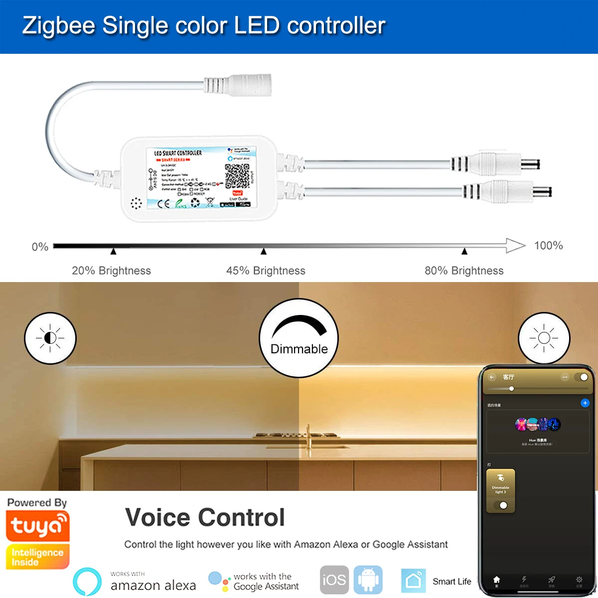 Умный светодиодный контроллер Zigbee 3 0 Tuya Светодиодная лента 5050 3528 CCT/RGB/RGBWW/RGBCCT